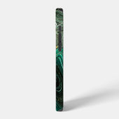 Grüner Marmor: Abstrakte Agate Ripple. iPhone Hülle (Linke Seite)