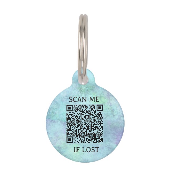 Grüner Marmor benutzerdefinierter QR-Code-Hundeanh Haustiermarke (Vorderseite)