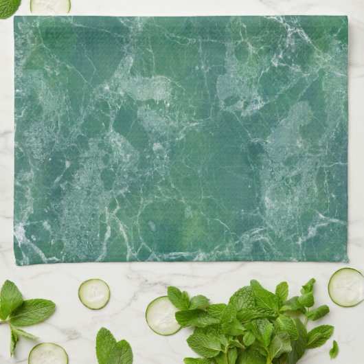 Grüner Marmor Geschirrtuch (Gefaltet)