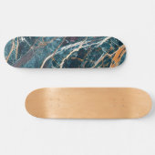 grüner Marmor, Goldmarmor (Marmor Art 1) Skateboard (Horizontal)