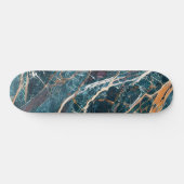 grüner Marmor, Goldmarmor (Marmor Art 1) Skateboard (Horizontal)