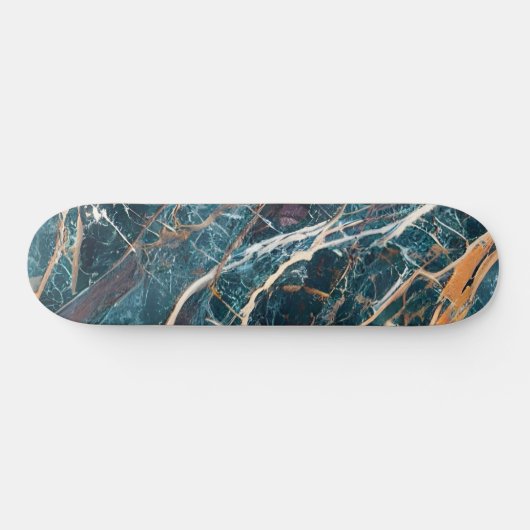 grüner Marmor, Goldmarmor (Marmor Art 1) Skateboard (Horizontal)