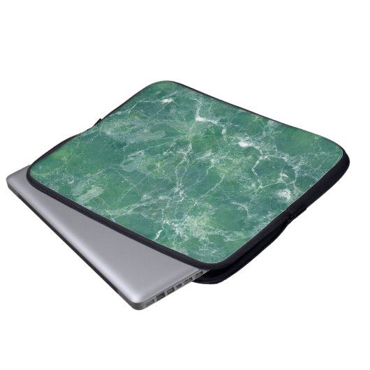 Grüner Marmor Laptopschutzhülle (Vorne Knopf)
