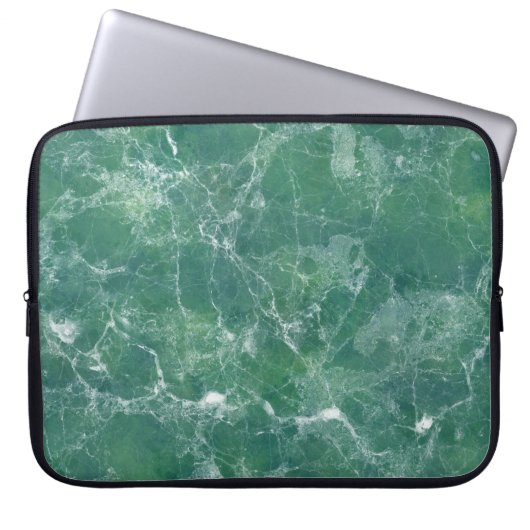 Grüner Marmor Laptopschutzhülle (Vorderseite)