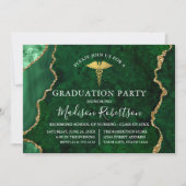 Grüner Marmor mit Aquarellfarbe Gold Medical Grad Einladung (Vorderseite)