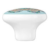 Grüner Marmor und Kupfer Mandala Keramikknauf (Seitenansicht)