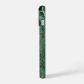 Grüner Marmortextur iPhone 15 Hülle (Linke Seite)