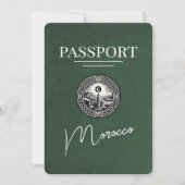 Grüner Marokko Reisepass Save The Date (Vorderseite)