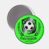 Grüner maßgeschneiderter Fußball | Personalisierte Magnet (Vorderseite/Rückseite)
