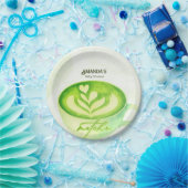 Grüner Matcha-Tasse Baby Shower Pappteller (Party)
