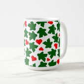 Grüner Meeple mit rotem Herzen Kaffeetasse (VorderseiteRechts)