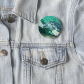 Grüner Meeresschildkröte-Knopf Button (Beispiel)