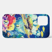 Grüner Meeresschildkröten-tropischer Fisch Case-Mate iPhone Hülle (Rückseite (Horizontal))