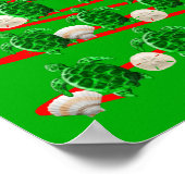 Grüner Meeresschildkröten Weihnachtsbaum Poster (Ecke)