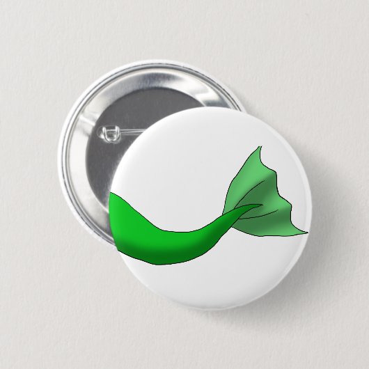 Grüner Meerjungfrau-Schwanz Button (Vorne & Hinten)