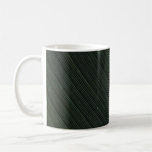 Grüner Metallstab auf schwarz-weiß pinstrix texti Kaffeetasse