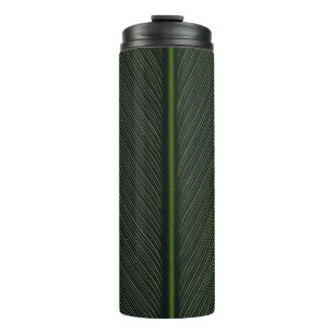 Grüner Metallstab auf schwarz-weiß pinstrix texti Thermosbecher