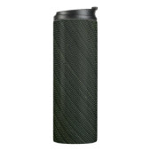 Grüner Metallstab auf schwarz-weiß pinstrix texti Thermosbecher (Nach links gedreht)