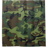 Grüner Militär Tarnanzug Wald Duschvorhang (Vorderseite)