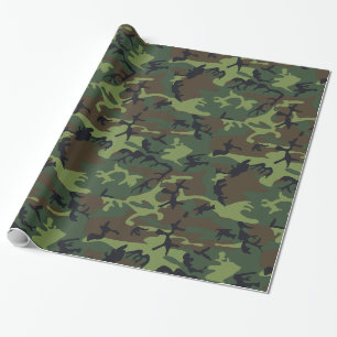 Grüner Militär Tarnanzug Wald Geschenkpapier