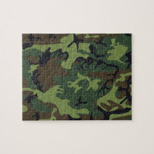 Grüner Militär Tarnanzug Wald Puzzle