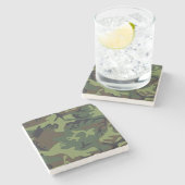 Grüner Militär Tarnanzug Wald Steinuntersetzer (Seitenansicht)