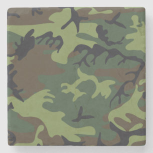 Grüner Militär Tarnanzug Wald Steinuntersetzer