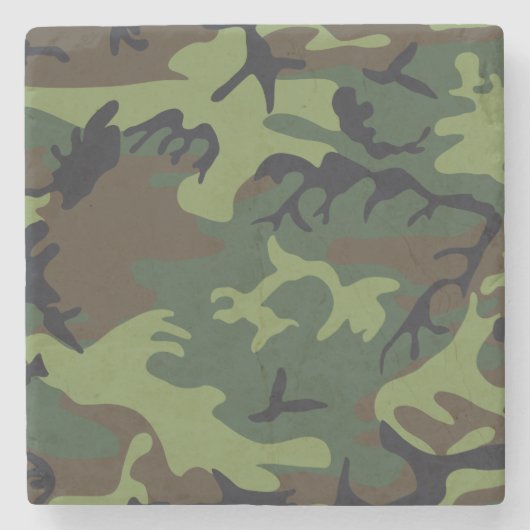Grüner Militär Tarnanzug Wald Steinuntersetzer (Vorderseite)