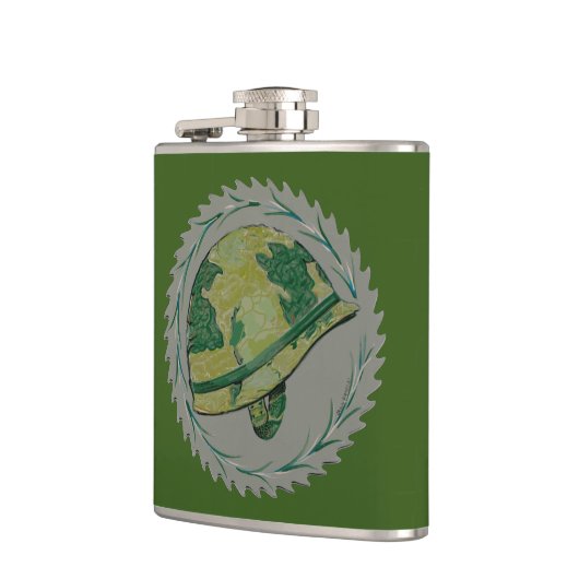 Grüner Militärhelm Flachmann (Links)