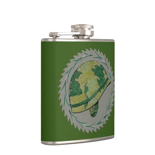 Grüner Militärhelm Flachmann (Rechts)