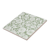 Grüner Minimaler Sonnenblumenanteil Monochrome Fliese (Seite)