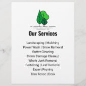 Grüner Minimalistischer Baum Landschaftsbild Rasen Flyer (Hinten)