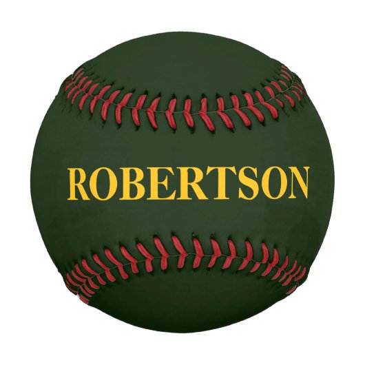 Grüner minimalistischer benutzerdefinierter Name Baseball (Vorderseite)
