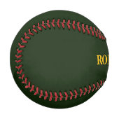 Grüner minimalistischer benutzerdefinierter Name Baseball (Vorderseite Links)