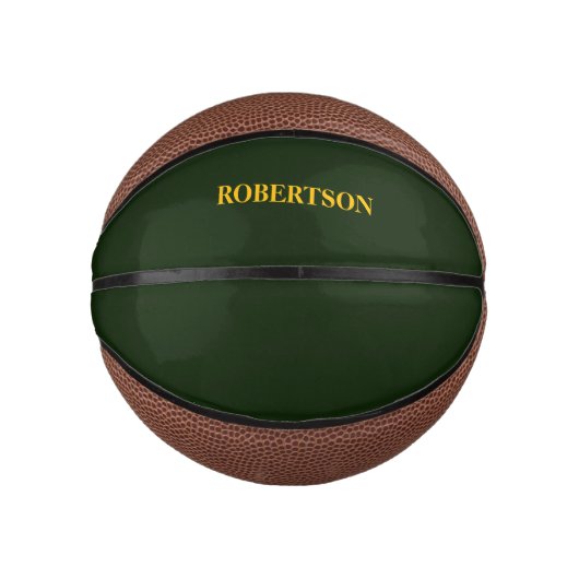 Grüner minimalistischer benutzerdefinierter Name  Mini Basketball (Vorderseite)