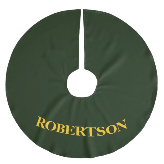Grüner minimalistischer benutzerdefinierter Name Polyester Weihnachtsbaumdecke (Vorderseite)