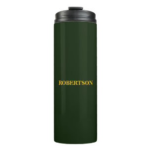 Grüner minimalistischer benutzerdefinierter Name Thermosbecher