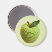 Grüner Minimalistischer Oma Fruit Crochet Apfel Magnet (Vorderseite/Rückseite)