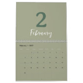 Grüner Minimalistischer Sauberer Moderner Design-K Kalender (Feb 2027)