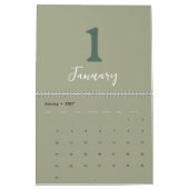 Grüner Minimalistischer Sauberer Moderner Design-K Kalender (Jan 2027)