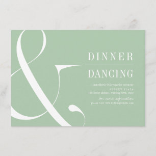 Grüner minimalistischer typografischer Hochzeitsem Begleitkarte