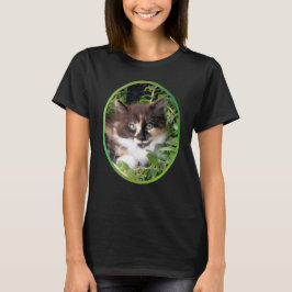 Grüner mit Augen Katzen-T - Shirt