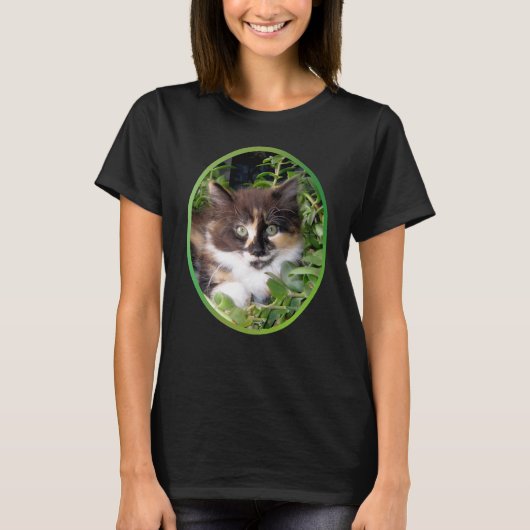Grüner mit Augen Katzen-T - Shirt (Vorderseite)