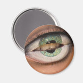 Grüner mit Augen Mund Magnet (Vorderseite/Rückseite)