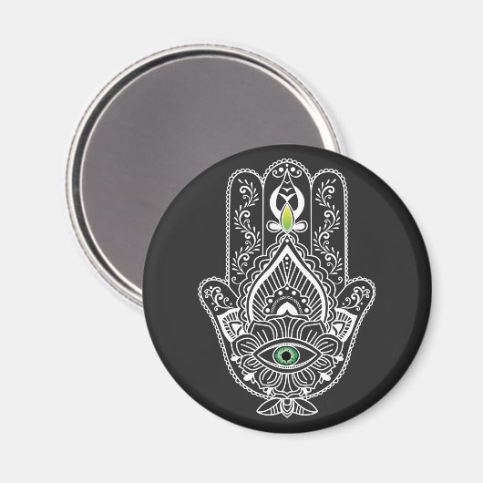 Grüner Mit Augen Protector Hamza Hand Magnet (Vorderseite/Rückseite)