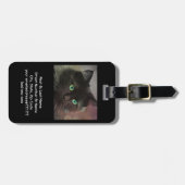 Grüner mit Augen schwarze Katzen-Taschen-Umbau Gepäckanhänger (Vorderseite horizontal)