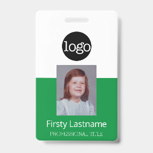 Grüner Mitarbeiter - Foto, Barcode, Logo, Namens-I Ausweis