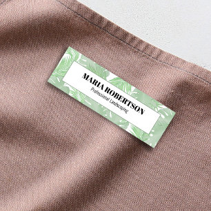 Grüner Mitarbeiter-Job-Titel Palmwedel Namensschild