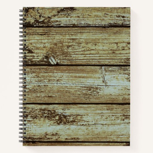 Grüner Mittelpunkt verblassener Holzplanen Notizblock (Vorderseite)