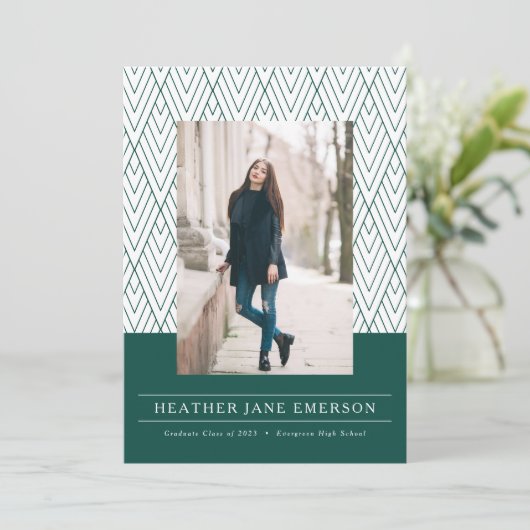 Grüner moderner Abschluss Ankündigung (Stehend Vorderseite)